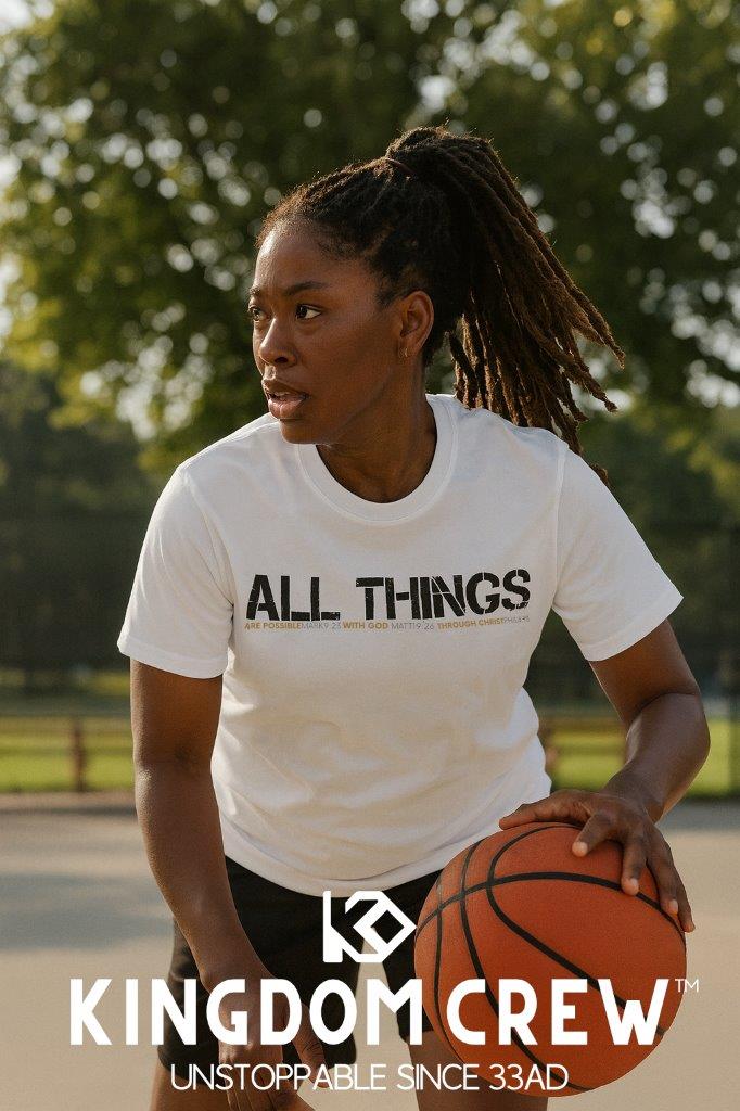 ALL THINGS™ – Athletic Unisex Tee – Comfort Heather Black and Gold