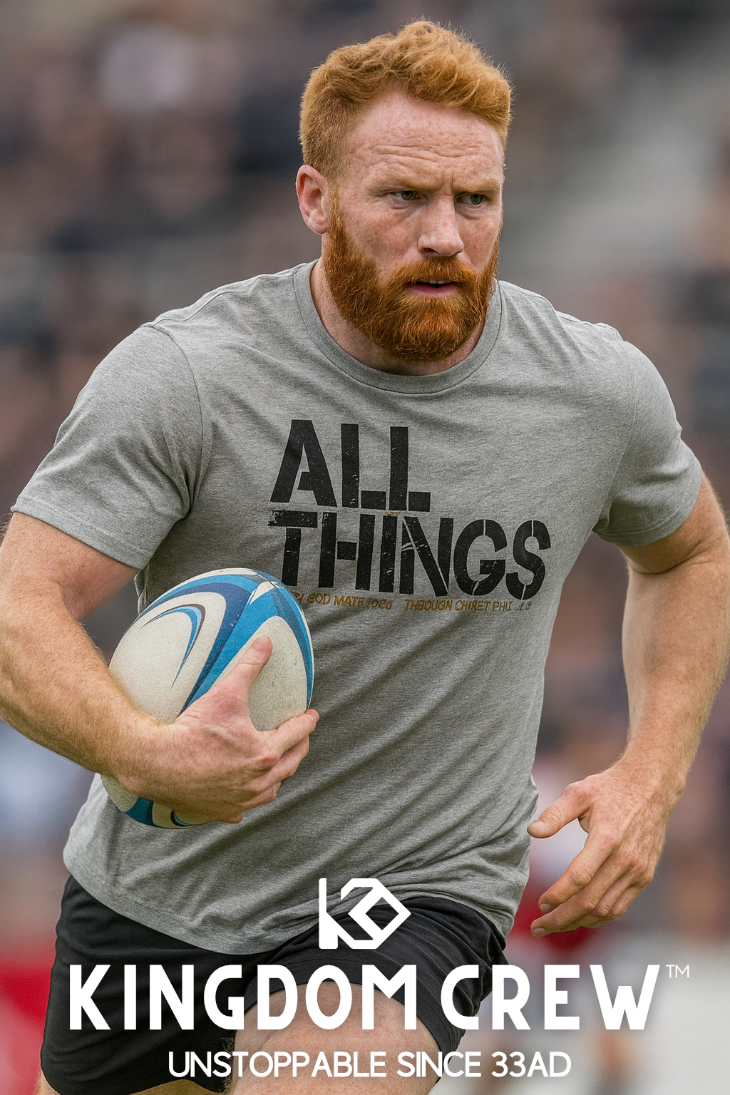 ALL THINGS™ Cross – Athletic Unisex Tee – Comfort Heather Black and Gold