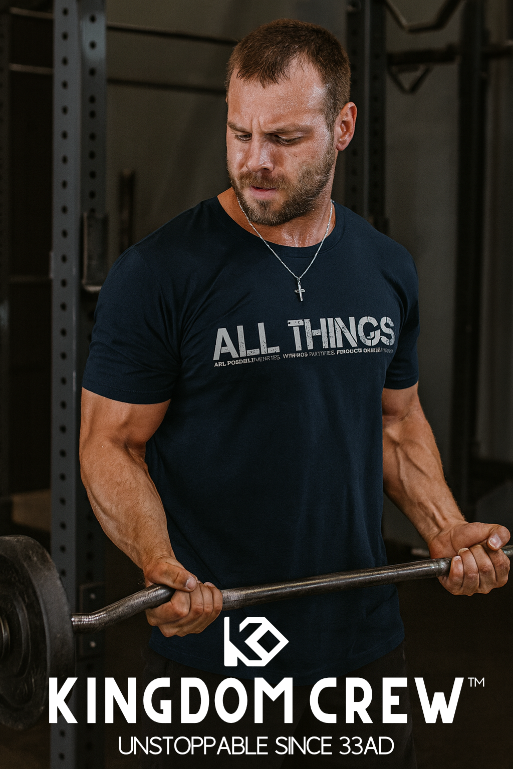 ALL THINGS™ – Athletic Unisex Tee – Comfort Heather Silver and Gold