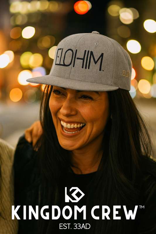 Elohim Black Embroidered Snapback Hat