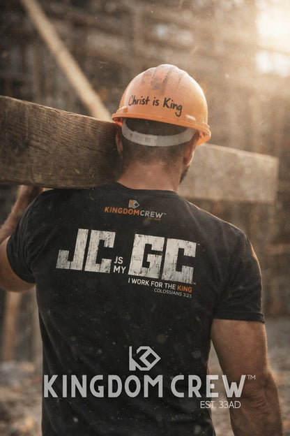 JC is my GC™ Christian Work Shirt – Back Print (Colossians 3:23)