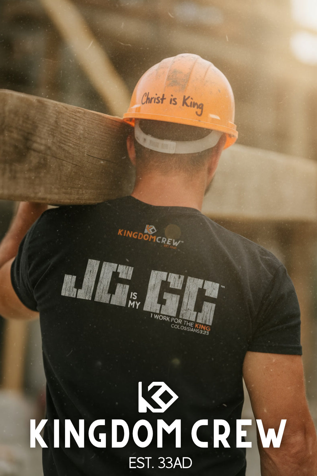 J.C. is my G.C.™ Heavyweight Premium Shirt -Back Graphic- Dark shirt variations