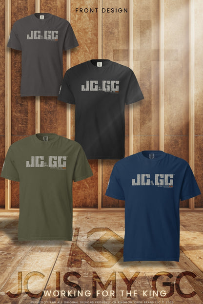 J.C. is my G.C.™ Heavyweight Premium Shirt -Front- Dark Shirt Variations