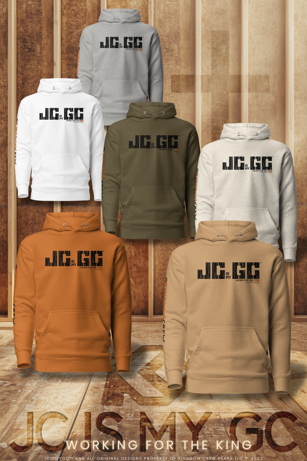 J.C. is my G.C.™ Premium Unisex Hoodie - Black & Orange