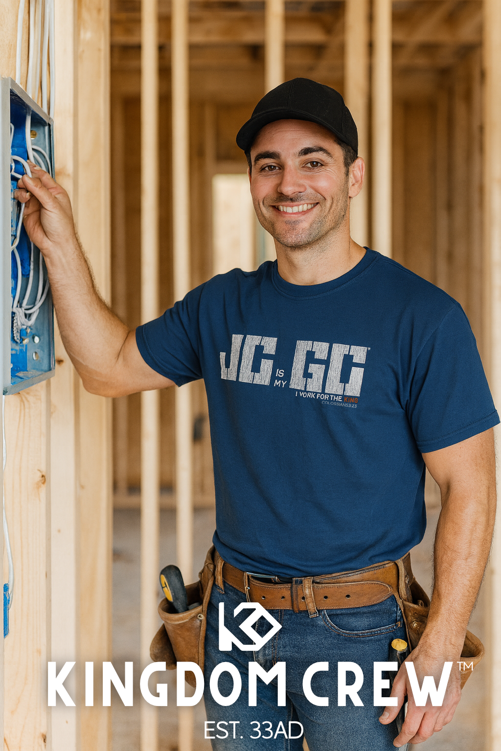 J.C. is my G.C.™ Heavyweight Premium Shirt -Front- Dark Shirt Variations