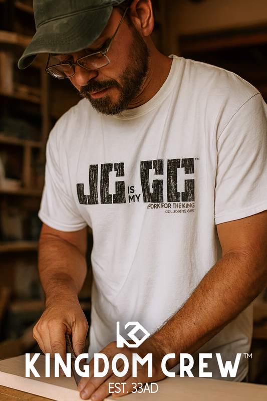 J.C. is my G.C.™ Heavyweight Premium Shirt -Front Graphic- Light shirt variations