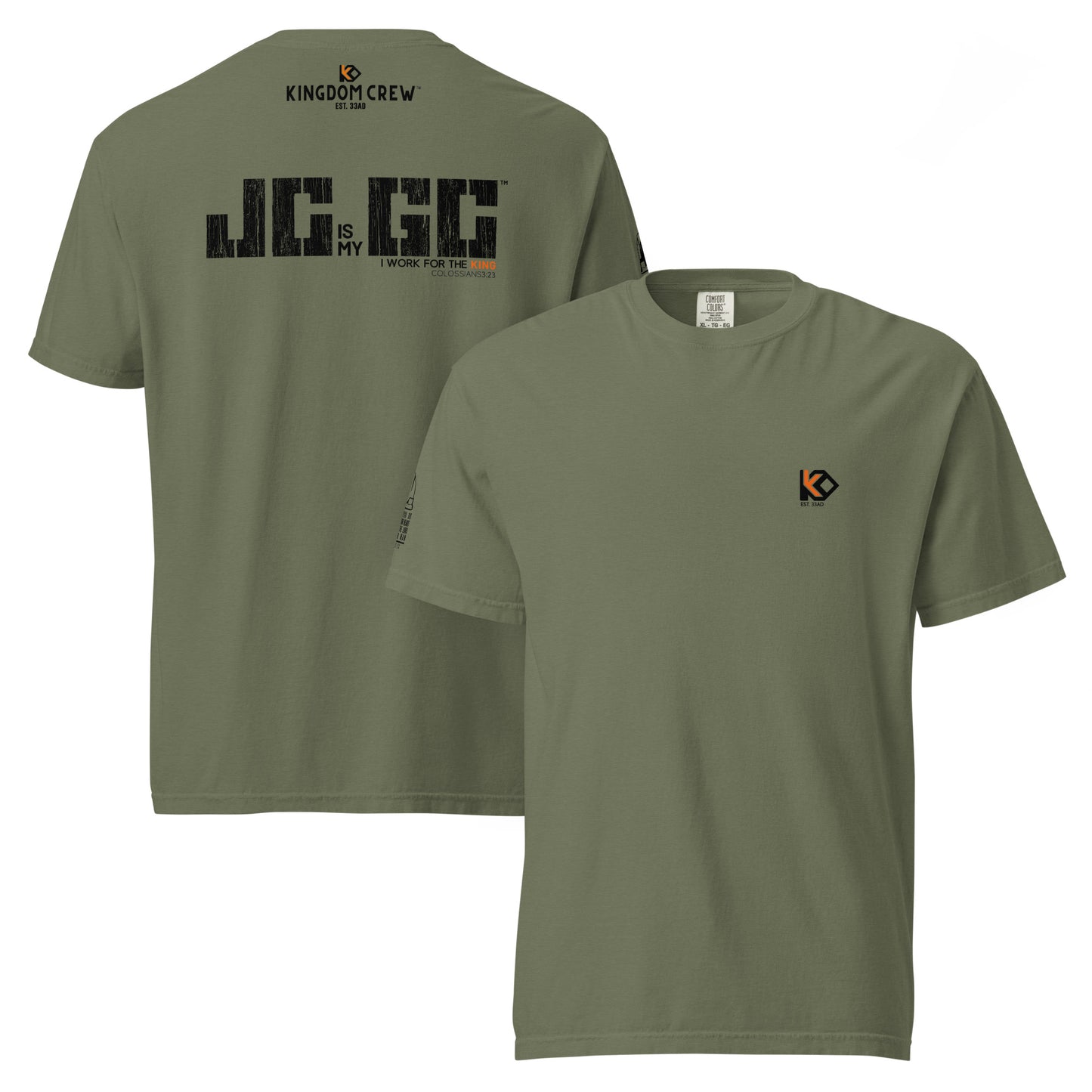 JC is my GC™ Christian Work Shirt – Back Print (Colossians 3:23)