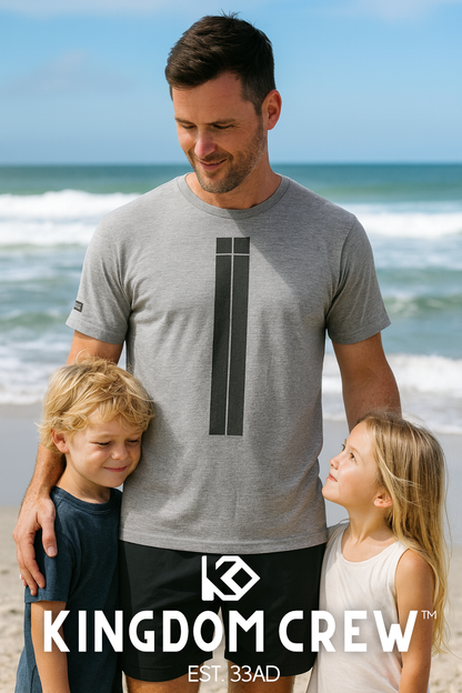 "FINISHED" JOHN19:30 Premium Unisex Shirt - Dark Grey Cross