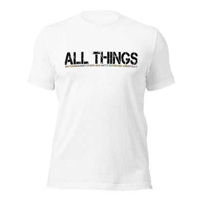 ALL THINGS™ – Athletic Unisex Tee – Comfort Heather Black and Gold