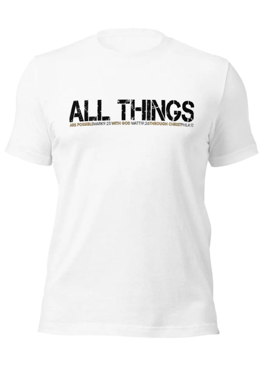 ALL THINGS™ – Athletic Unisex Tee – Comfort Heather Black and Gold
