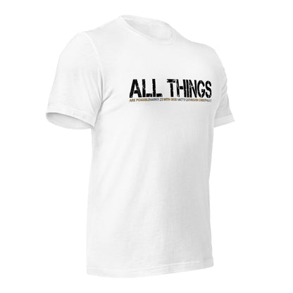 ALL THINGS™ – Athletic Unisex Tee – Comfort Heather Black and Gold
