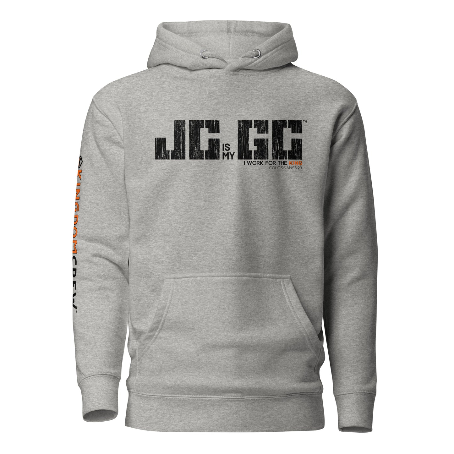 J.C. is my G.C.™ Premium Unisex Hoodie - Black & Orange