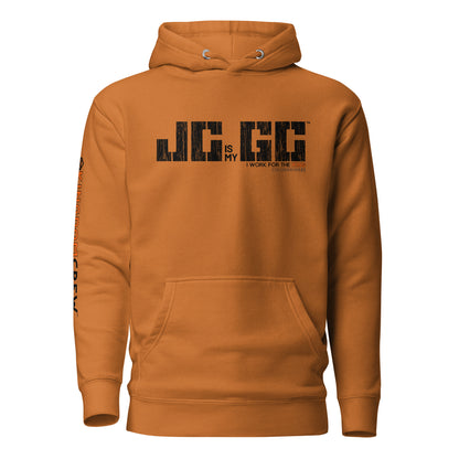 J.C. is my G.C.™ Premium Unisex Hoodie - Black & Orange