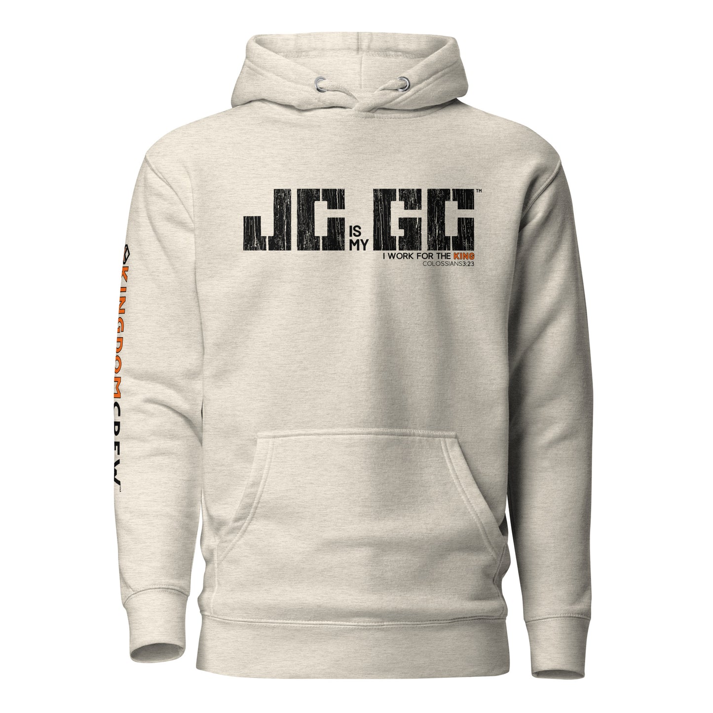 J.C. is my G.C.™ Premium Unisex Hoodie - Black & Orange