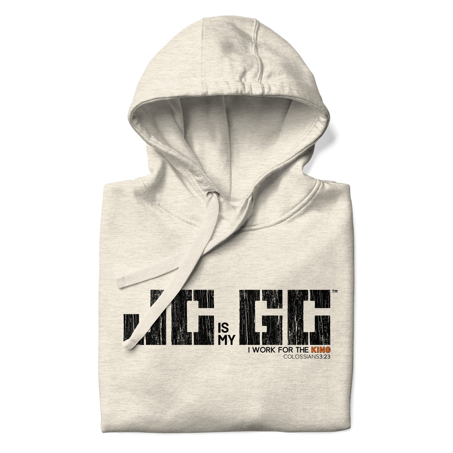 J.C. is my G.C.™ Premium Unisex Hoodie - Black & Orange