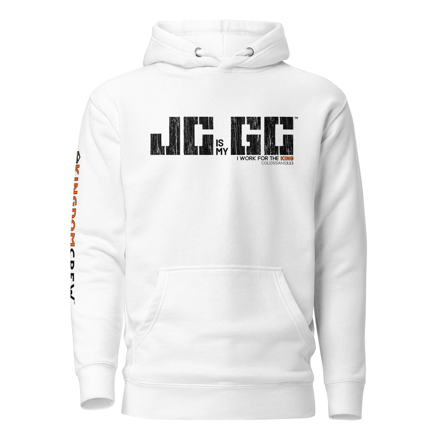 J.C. is my G.C.™ Premium Unisex Hoodie - Black & Orange