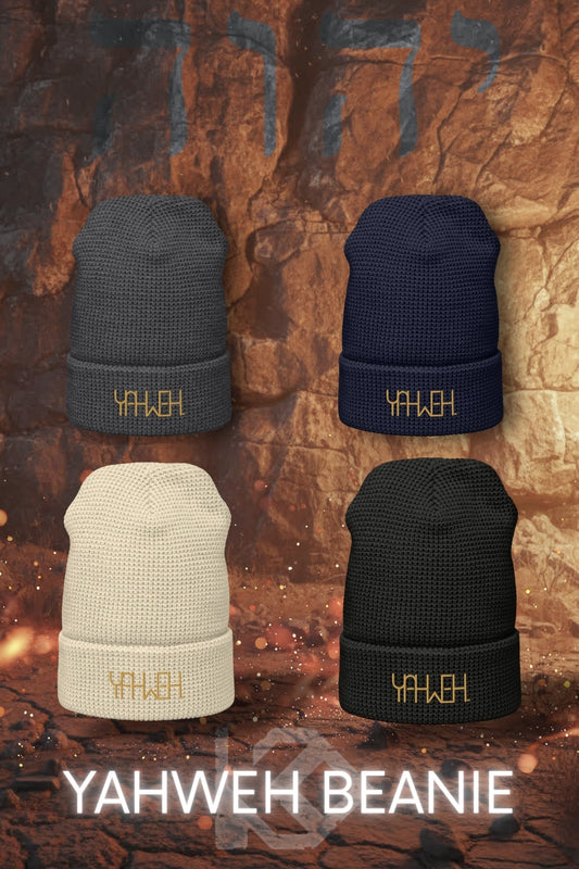 YAHWEH™ Gold Waffle Knit Beanie