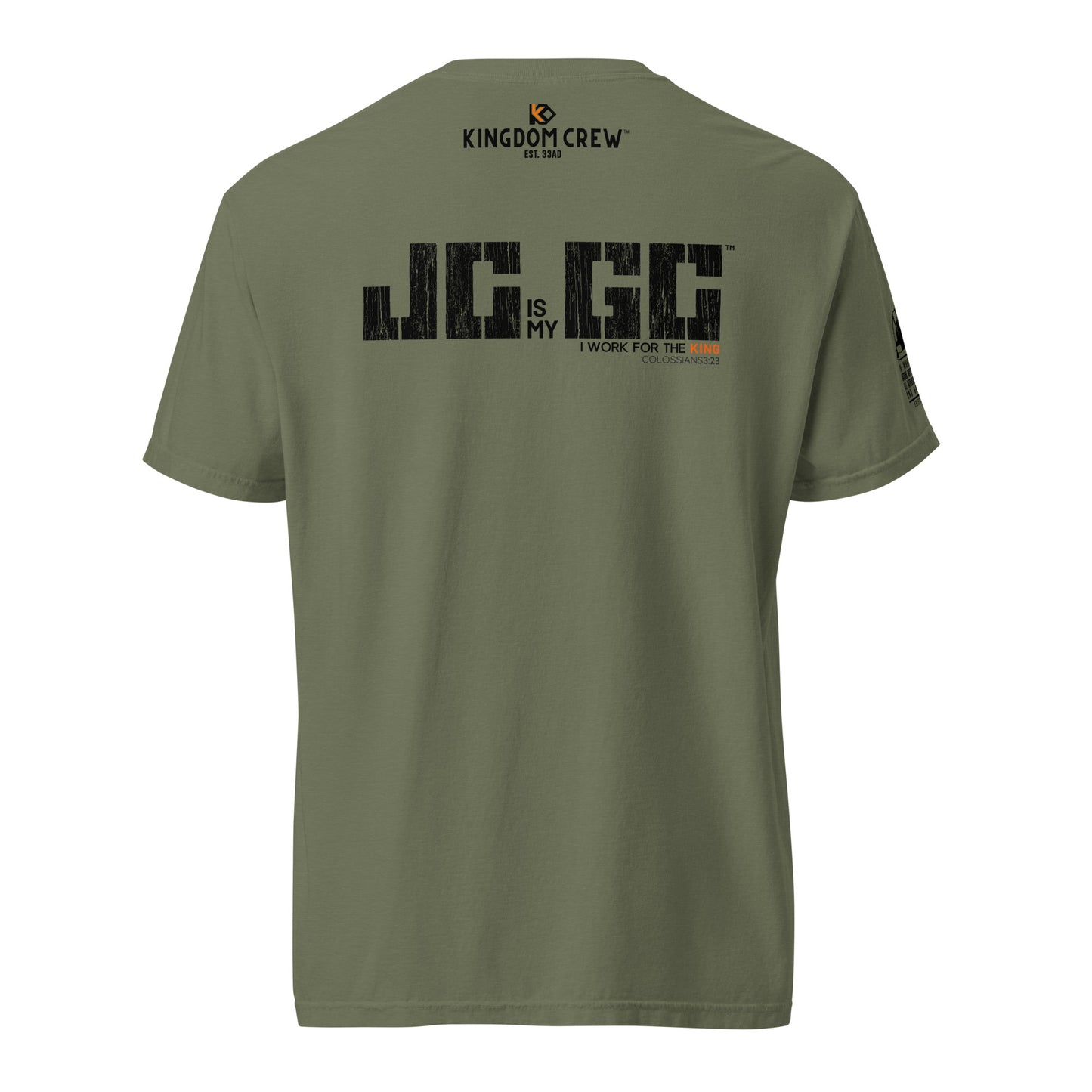 JC is my GC™ Christian Work Shirt – Back Print (Colossians 3:23)